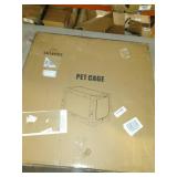 LIOOPET 4 Door Quick Portable Folding Dog Crate Kennel with Mesh Mat for Indoor and Outdoor, Grey 38 Inch