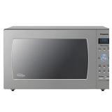 Panasonic Oven with Cyclonic Wave Inverter Technology, 1250W, 2.2 cu.ft. Countertop Microwave with Genius Sensor One-Touch Cooking NN-SD975S (Stainless Steel/Silver), Stainless
