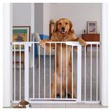 Cumbor Auto Close Safety Baby Gate, Extra Tall and Wide Child Gate, Easy Walk Thru Durability Dog Gate for The House, Stairs, Doorways. Includes 4 Wall Cups, 2.75-Inch and 8.25-Inch Extension