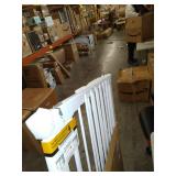 Cumbor Auto Close Safety Baby Gate, Extra Tall and Wide Child Gate, Easy Walk Thru Durability Dog Gate for The House, Stairs, Doorways. Includes 4 Wall Cups, 2.75-Inch and 8.25-Inch Extension