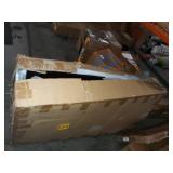 Alpine Industries 40 Gallon Wood Trash Can - Large Indoor Receptacle Enclosure with Drop Hole and Tray Shelf - Great for Restaurants, Cafeterias, Food Courts (Oak)