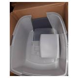 IRIS Jumbo Hooded Cat Litter Box with Litter Scoop, Gray