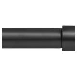 Ivilon Drapery Window Curtain Rod - End Cap Style Design 1 Inch Pole. 48 to 86 Inch Color Black