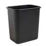 United Solutions 7 Gallon / 28 Quart Efficient Trash Wastebasket, Fits Under Desk, Small, Narrow Spaces in Commercial, Kitchen, Home Office, Dorm, Easy to Clean, 1 Pack, Black
