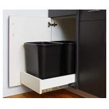 United Solutions 7 Gallon / 28 Quart Efficient Trash Wastebasket, Fits Under Desk, Small, Narrow Spaces in Commercial, Kitchen, Home Office, Dorm, Easy to Clean, 1 Pack, Black