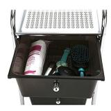 Mind Reader 3 Drawer Rolling Storage Cart and Organizer, Silver with Black Drawers