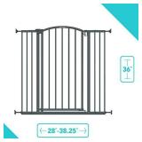 Summer Extra Tall Decor Safety Baby Gate, Gray 36 Tall, Fits Openings of 28 to 38.25 Wide, 20 Wide Door Opening, Baby and Pet Gate