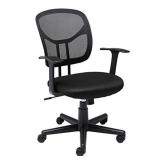 Amazon Basics Mesh, Mid-Back, Adjustable, Swivel Office Desk Chair with Armrests, Black