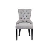 CangLong Modern Elegant Button-Tufted Upholstered Fabric With Nailhead Trim Dining Side Chair for Dining Room Accent Chair for Bedroom, Light Grey