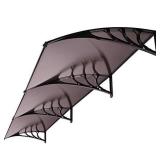 VIVOHOME Polycarbonate Window Door Awning Canopy Brown with Black Bracket 40 Inch x 120 Inch