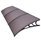 VIVOHOME Polycarbonate Window Door Awning Canopy Brown with Black Bracket 40 Inch x 120 Inch