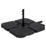 Best Choice Products 4-Piece Cantilever Offset Patio Umbrella Stand Square Base Plate Set w/ Easy-Fill Spouts - Black