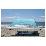 Neso Tents Grande Beach Tent, 7ft Tall, 9 x 9ft, Reinforced Corners and Cooler Pocket(Aqua Fronds)