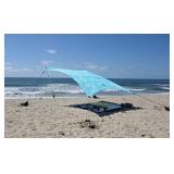 Neso Tents Grande Beach Tent, 7ft Tall, 9 x 9ft, Reinforced Corners and Cooler Pocket(Aqua Fronds)