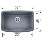 BLANCO 442554 Valea 27" Single Bowl-Metallic Gray Sink