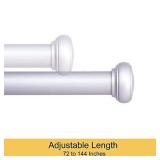 Kenney 1" Weaver Indoor/Outdoor Rust-Resistant Curtain Rod, 72-144", Brushed Nickel
