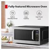 Toshiba ML2-EM62P(SS) Microwave Oven with Built-in Humidity Sensor, 6 Automatic Preset Menus, ECO Mode, Sound On/Off Option and Position Memory Function 2.2 cu. ft., 1200W, Stainless Steel
