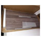 TQVAI Wood Wall Mounted Wine Rack with with Glass Holder and Acrylic Window for Wine Lover, Wine Cellar, Walnut Gray/Retro Grey