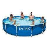 Intex 28211EH 12ft x 30in Metal Frame Above Ground Pool Set with Filter Pump, 12 ft x 30 in, blue