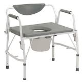 Homecraft-52327 Deluxe Bariatric Drop Arm Commode, Strong, Sturdy, Durable, Safe, Spacious, and Padded Commode Designed for Patients Who Struggle with Obesity Up to 1000 Pounds, Easy-to-Assemble