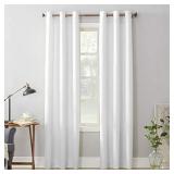 No. 918 Montego Casual Textured Grommet Curtain Panel, 48" x 108", White