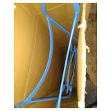 Sunnydaze Cafe Couleur European Chestnut Wooden Folding Bistro Chair - Portable, Compact Side Chair - Indoor or Outdoor Use - Patio, Deck, Balcony, Camping and Spare Seating - Blue