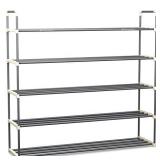 Shoe Rack with 5 Shelves-Five Tiers for 30 Pairs-For Bedroom, Entryway, Hallway, and Closet- Space Saving Storage and Organization by Home-Complete