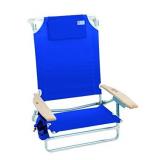 Rio Gear Beach Big Kahuna 5-Position Extra Large Folding Beach Chair, Blue, 9.5"