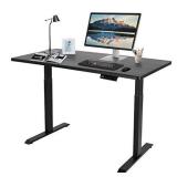 Standing Desk Dual Motor Height Adjustable Desk Electric Sit Stand Up Desk Home Office Desks 47 x 28 Inches (Black Frame + Blacktop)