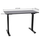 Standing Desk Dual Motor Height Adjustable Desk Electric Sit Stand Up Desk Home Office Desks 47 x 28 Inches (Black Frame + Blacktop)