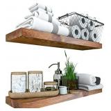 BAOBAB WORKSHOP Wood Floating Shelves Set of 2 - Rustic Shelf 24 inch - Made in Europe - Wide Wooden Wall Shelves for Living Room Bedroom Kitchen Bathroom Farmhouse - Walnut Color - 24" x 6.7" BAOBAB WORKSHOP Wood Floating Shelves Set of 2 - Rustic Shelf 24 inch - Made in Europe - Wide Wooden Wall Shelves for Living Room Bedroom Kitchen Bathroom Farmhouse - Walnut Color - 24" x 6.7"