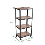 Squared Away™ 4-Tier Wood and Metal Utility Cart in Black/Natural Squared Away™ 4-Tier Wood and Metal Utility Cart in Black/Natural