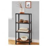 Squared Away™ 4-Tier Wood and Metal Utility Cart in Black/Natural Squared Away™ 4-Tier Wood and Metal Utility Cart in Black/Natural