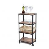 Squared Away™ 4-Tier Wood and Metal Utility Cart in Black/Natural Squared Away™ 4-Tier Wood and Metal Utility Cart in Black/Natural