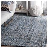 nuLOOM Hand Braided Otelia Denim And Jute Area Rug, 5 nuLOOM Hand Braided Otelia Denim And Jute Area Rug, 5