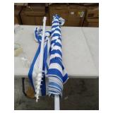 a Picnic Time brand 822-00-334-000-0 5.5 Ft. Portable Beach Umbrella Outdoor Furniture, Blue & White Stripe a Picnic Time brand 822-00-334-000-0 5.5 Ft. Portable Beach Umbrella Outdoor Furniture, Blue & White Stripe