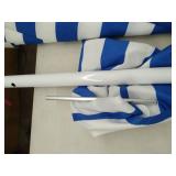 a Picnic Time brand 822-00-334-000-0 5.5 Ft. Portable Beach Umbrella Outdoor Furniture, Blue & White Stripe a Picnic Time brand 822-00-334-000-0 5.5 Ft. Portable Beach Umbrella Outdoor Furniture, Blue & White Stripe