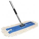 NINE FORTY USA 18 Inch Commercial Cotton Dry Dust Mop Head Hardwood Floor Duster Broom Set NINE FORTY USA 18 Inch Commercial Cotton Dry Dust Mop Head Hardwood Floor Duster Broom Set