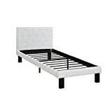 Poundex Upholstered Platform Bed, Twin Poundex Upholstered Platform Bed, Twin