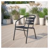 Flash Furniture Metal Restaurant Stack Chair with Aluminum Slats Flash Furniture Metal Restaurant Stack Chair with Aluminum Slats