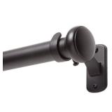 Kenney Weaver 1" Outdoor Window Curtain Rod, 72"-144", Black Kenney Weaver 1" Outdoor Window Curtain Rod, 72"-144", Black