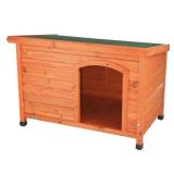 TRIXIE Pet Products Natura Classic Dog House, Flat Hinged Roof, Adjustable Legs, Brown, Small-Medium TRIXIE Pet Products Natura Classic Dog House, Flat Hinged Roof, Adjustable Legs, Brown, Small-Medium