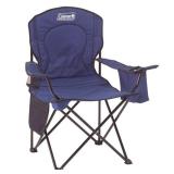 Coleman Oversized Adult Quad Folding Camp Chair with Cooler Pouch, Blue Coleman Oversized Adult Quad Folding Camp Chair with Cooler Pouch, Blue