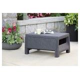 Keter Corfu Coffee Table Modern All Weather Outdoor Patio Garden Backyard Furniture, Graphite Keter Corfu Coffee Table Modern All Weather Outdoor Patio Garden Backyard Furniture, Graphite