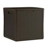 Suncast - Outdoor Storage Resin Wicker Design Cube Shape Patio Deck Box Suncast - Outdoor Storage Resin Wicker Design Cube Shape Patio Deck Box