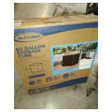 Suncast - Outdoor Storage Resin Wicker Design Cube Shape Patio Deck Box Suncast - Outdoor Storage Resin Wicker Design Cube Shape Patio Deck Box
