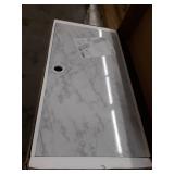 Athena Computer Desk with Storage Marble White - Novogratz Athena Computer Desk with Storage Marble White - Novogratz