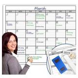 Dry Erase Monthly Large White Board Wall Calendar, 38" x 50", Jumbo Laminated Erasable Month whiteboard, Huge 30 Day Planner Dry Erase Monthly Large White Board Wall Calendar, 38" x 50", Jumbo Laminated Erasable Month whiteboard, Huge 30 Day Planner