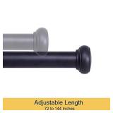 Kenney KN90001 Weaver Outdoor Window Curtain Rod, 72-144", Black Kenney KN90001 Weaver Outdoor Window Curtain Rod, 72-144", Black
