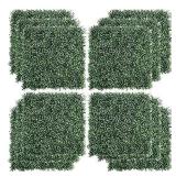 Kdgarden 12PCS 20"x20" Artificial Boxwood Panels Topiary Hedge Plant UV Protected Faux Grass Wall Greenery Mats for Outdoor Garden Fence Backyard and Indoor Home Wedding Decoration, Dark Green Kdgarden 12PCS 20"x20" Artificial Boxwood Panels Topiary Hedge Plant UV Protected Faux Grass Wall Greenery Mats for Outdoor Garden Fence Backyard and Indoor Home Wedding Decoration, Dark Green